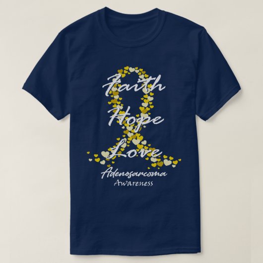 Adenosarcoom Bewustzijn Geloof Hoop Liefde Hoop vo T-shirt (Design voorkant)