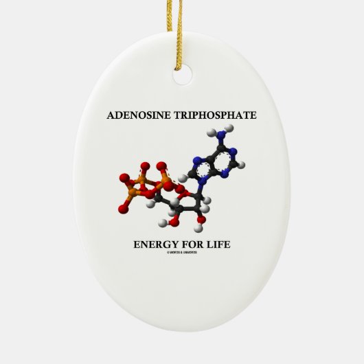 Adenosine Trifosfaat (ATP) Energie voor leven Keramisch Ornament (Achterkant)