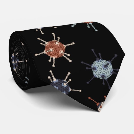 Adenovirussen op zwart stropdas (Opgerold)