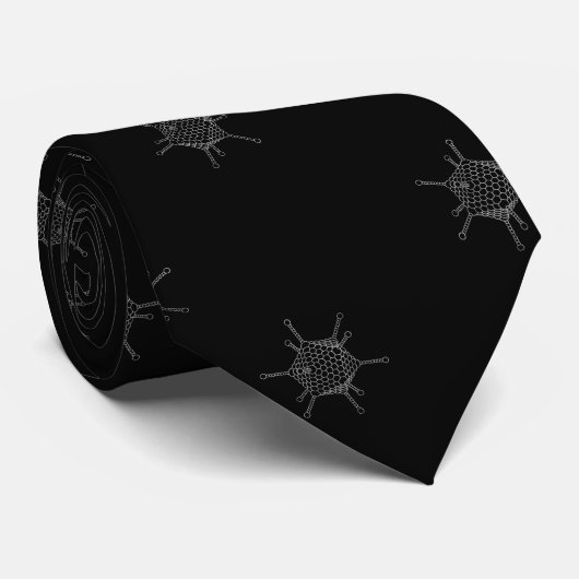 Adenovirussen - White on Black Stropdas (Opgerold)