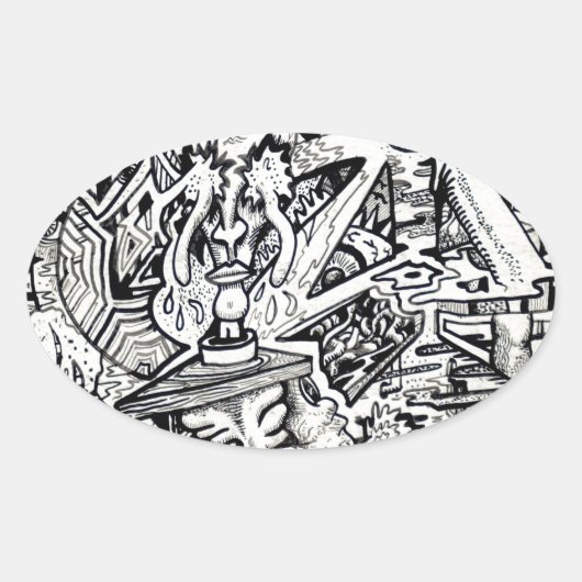 Adept, of, een Freakish Transfiguration Ovale Sticker (Voorkant)