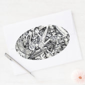 Adept, of, een Freakish Transfiguration Ovale Sticker (Envelop)