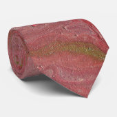 Ader Dynamisch Rood Met Gouden Aders Abstracte Str Stropdas (Opgerold)