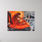 "Aderen van de vulkaan" - Vulkanisch vrouwenportre Canvas Afdruk (Voorkant)