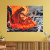 "Aderen van de vulkaan" - Vulkanisch vrouwenportre Canvas Afdruk (Insitu (Woonkamer))