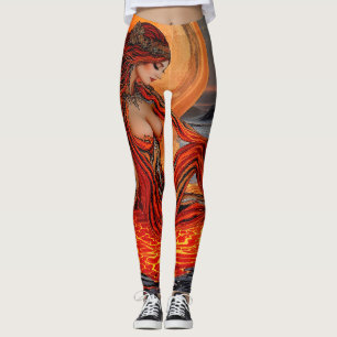 "Aderen van de vulkaan" - Vulkanisch vrouwenportre Leggings