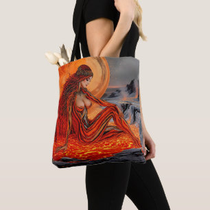 "Aderen van de vulkaan" - Vulkanisch vrouwenportre Tote Bag