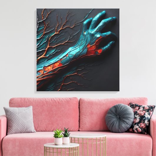 Aderen van veerkracht - AI Out Of Bounds Canvas Afdruk (Insitu (Woonkamer))