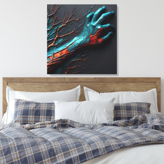 Aderen van veerkracht - AI Out Of Bounds Canvas Afdruk (Insitu (Slaapkamer))