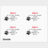 Adesivo adoptar un perro rechthoekige sticker (Vel)