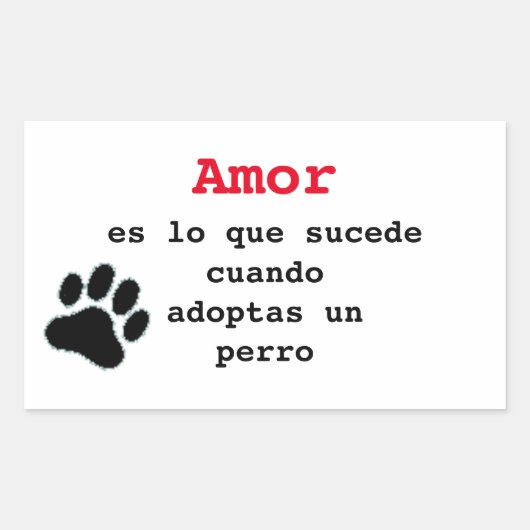 Adesivo adoptar un perro rechthoekige sticker (Voorkant)