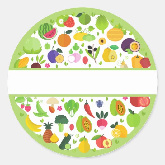 Adesivo "Alimentação Saudável" para personalizar Ronde Sticker (Voorkant)