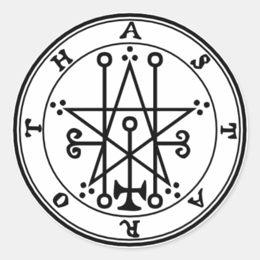 Adesivo Astaroth Goétia Ronde Sticker (Voorkant)