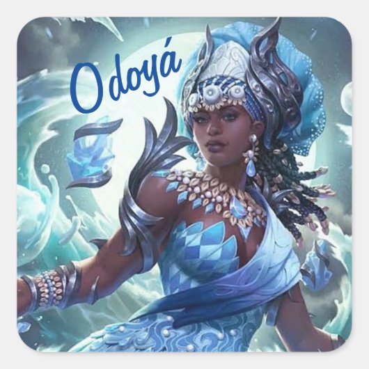 Adesivo auto colante Iemanjá Vierkante Sticker (Voorkant)