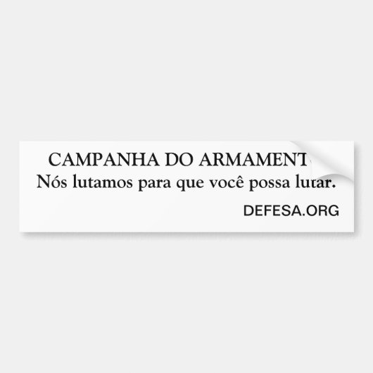Adesivo carro Campanha do Armamento Bumpersticker (Voorkant)