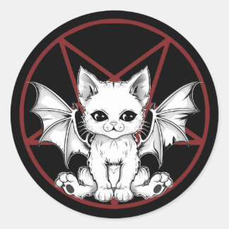 Adesivo Cute Demon Cat Ronde Sticker