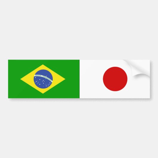 ADESIVO DE CARRO BANDEIRAS BRASIL e JAPÃO Bumpersticker (Voorkant)