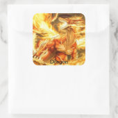 adesivo de dragão vierkante sticker (Tas)