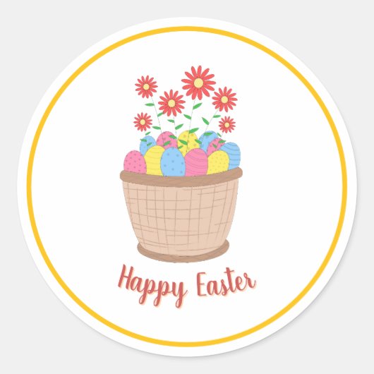 Adesivo de Páscoa (Happy Easter) Ronde Sticker (Voorkant)