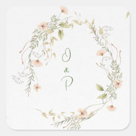 Adesivo Delicated Flowers Vierkante Sticker