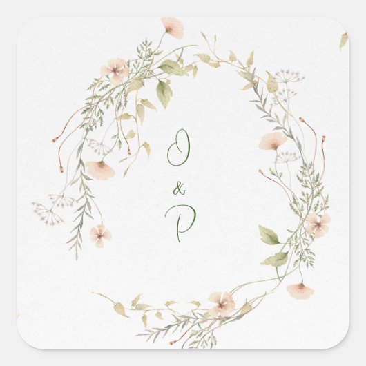 Adesivo Delicated Flowers Vierkante Sticker (Voorkant)