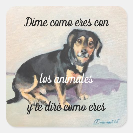 Adesivo Dime como eres con los animales Vierkante Sticker (Voorkant)