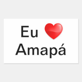 Adesivo eu amo Amapá Rechthoekige Sticker