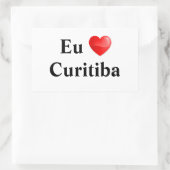 Adesivo eu amo Curitiba Rechthoekige Sticker (Tas)