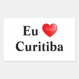 Adesivo eu amo Curitiba Rechthoekige Sticker