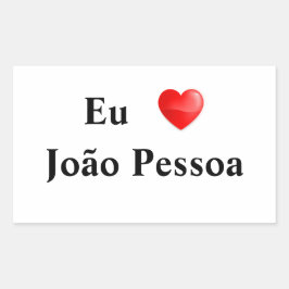 Adesivo eu amo João Pessoa Rechthoekige Sticker