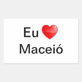 Adesivo eu amo Maceió Rechthoekige Sticker