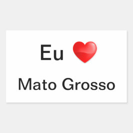Adesivo eu amo Mato Grosso Rechthoekige Sticker