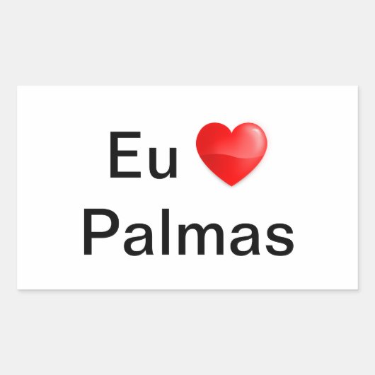 Adesivo eu amo Palmas Rechthoekige Sticker (Voorkant)