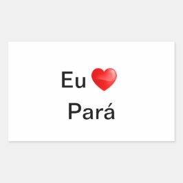Adesivo eu amo Pará Rechthoekige Sticker