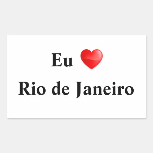 Adesivo eu amo Rio de Janeiro Rechthoekige Sticker (Voorkant)
