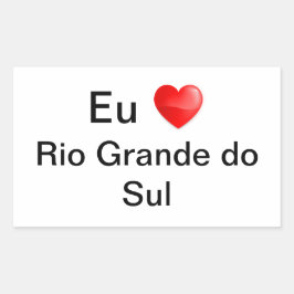 Adesivo eu amo Rio Grande do Sul Rechthoekige Sticker