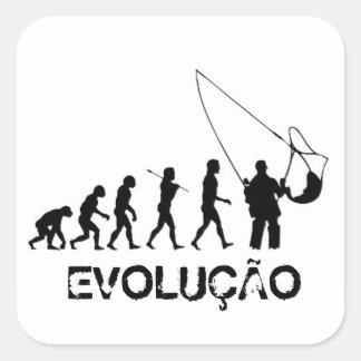 Adesivo Evolução Pescador Vierkante Sticker