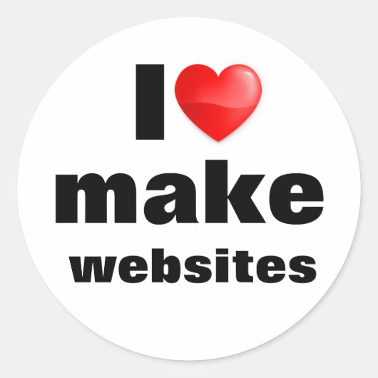 Adesivo I love make websites Ronde Sticker (Voorkant)