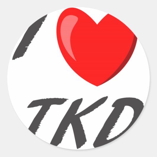 adesivo I Love TKD Ronde Sticker (Voorkant)