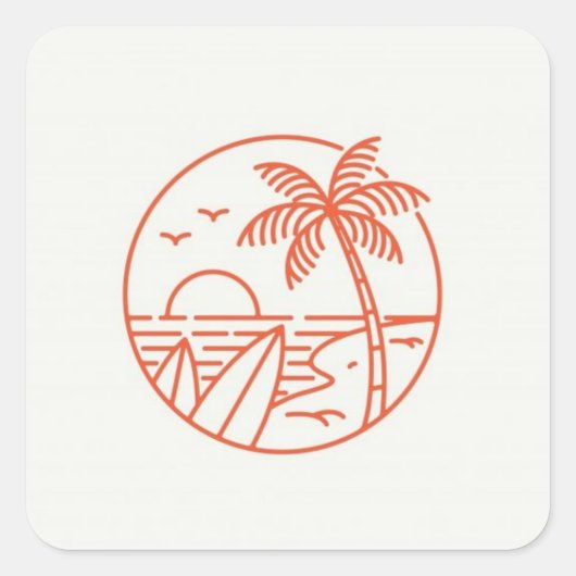 Adesivo ilha tropical vierkante sticker (Voorkant)