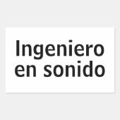 Adesivo ingeniero en sonido rechthoekige sticker (Voorkant)