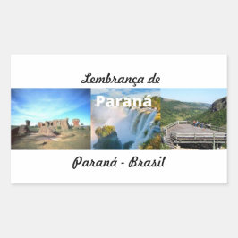 Adesivo lembrança de Paraná Brasil Rechthoekige Sticker