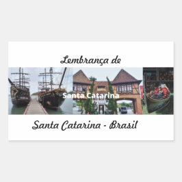 Adesivo lembrança de Santa Catarina Brasil Rechthoekige Sticker