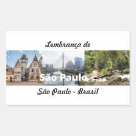 Adesivo lembrança de São Paulo Brasil Rechthoekige Sticker