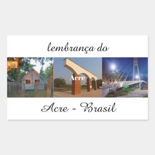 Adesivo lembrança do Acre Brasil Rechthoekige Sticker (Voorkant)