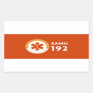 Adesivo Logomarca SAMU 192 - fundo vermelho Rechthoekige Sticker