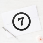 adesivo numero 7 sete , number seven ronde sticker (Envelop)