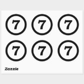 adesivo numero 7 sete , number seven ronde sticker (Vel)