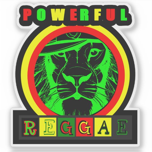 Adesivo Powerful Reggae Sticker (Voorkant)