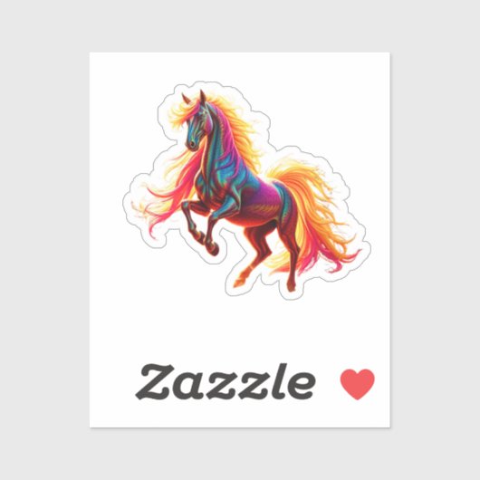 Adesivo Rainbow Horse Sticker (Vel)